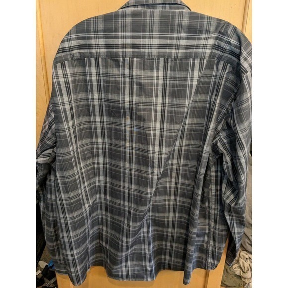 Nwt‎ SLIM FIT Joseph Abboud Men's Shirt Size 2XL Gray check plaid Button Up XXL - Picture 2 of 4